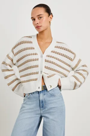 GENEVA CARDIGAN - IVORY OAT STRIPE Rails