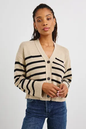 GENEVA CARDIGAN - OATMEAL BLACK STRIPE Rails
