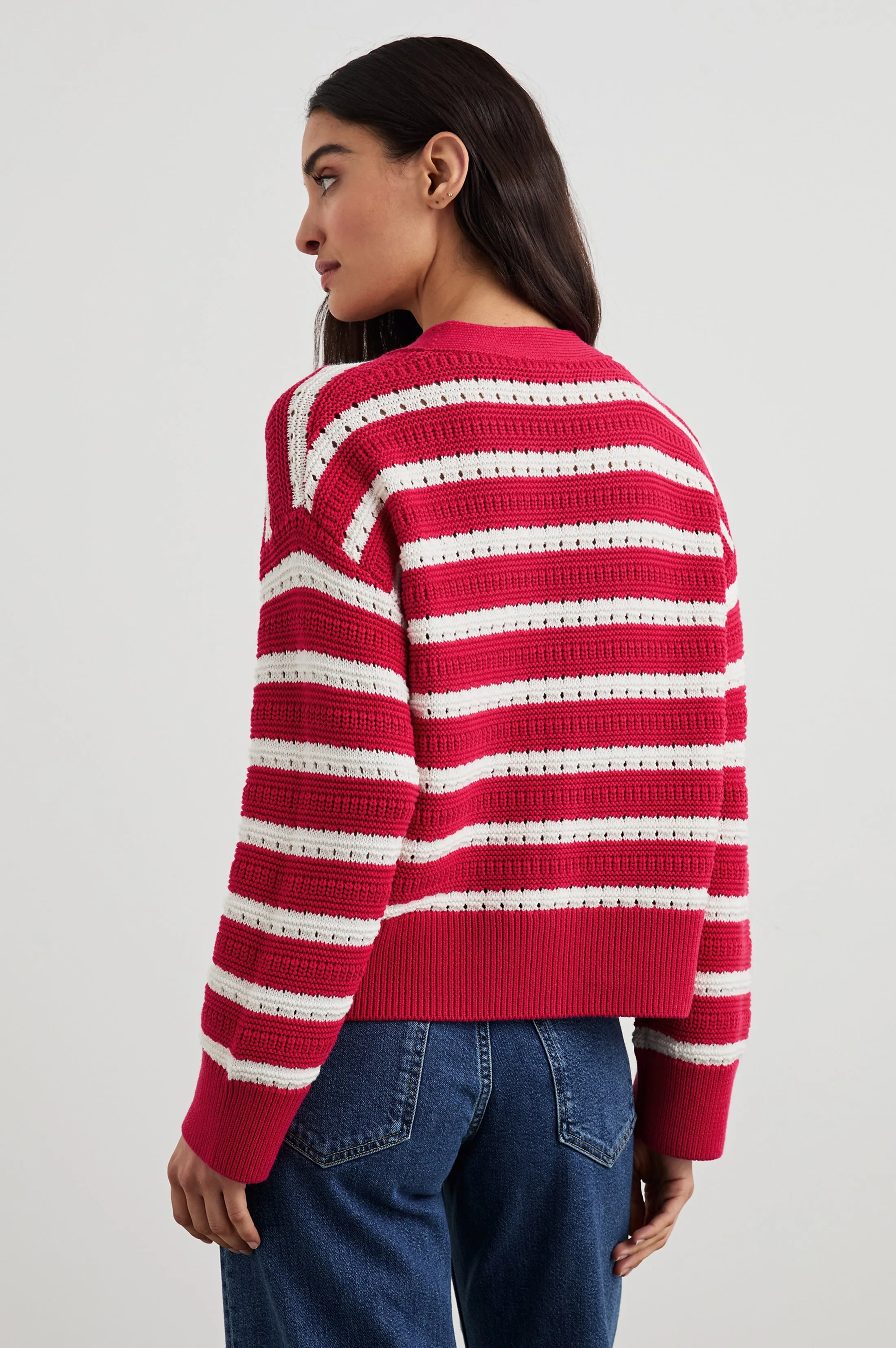 GENEVA CARDIGAN - PINK STRIPE Rails