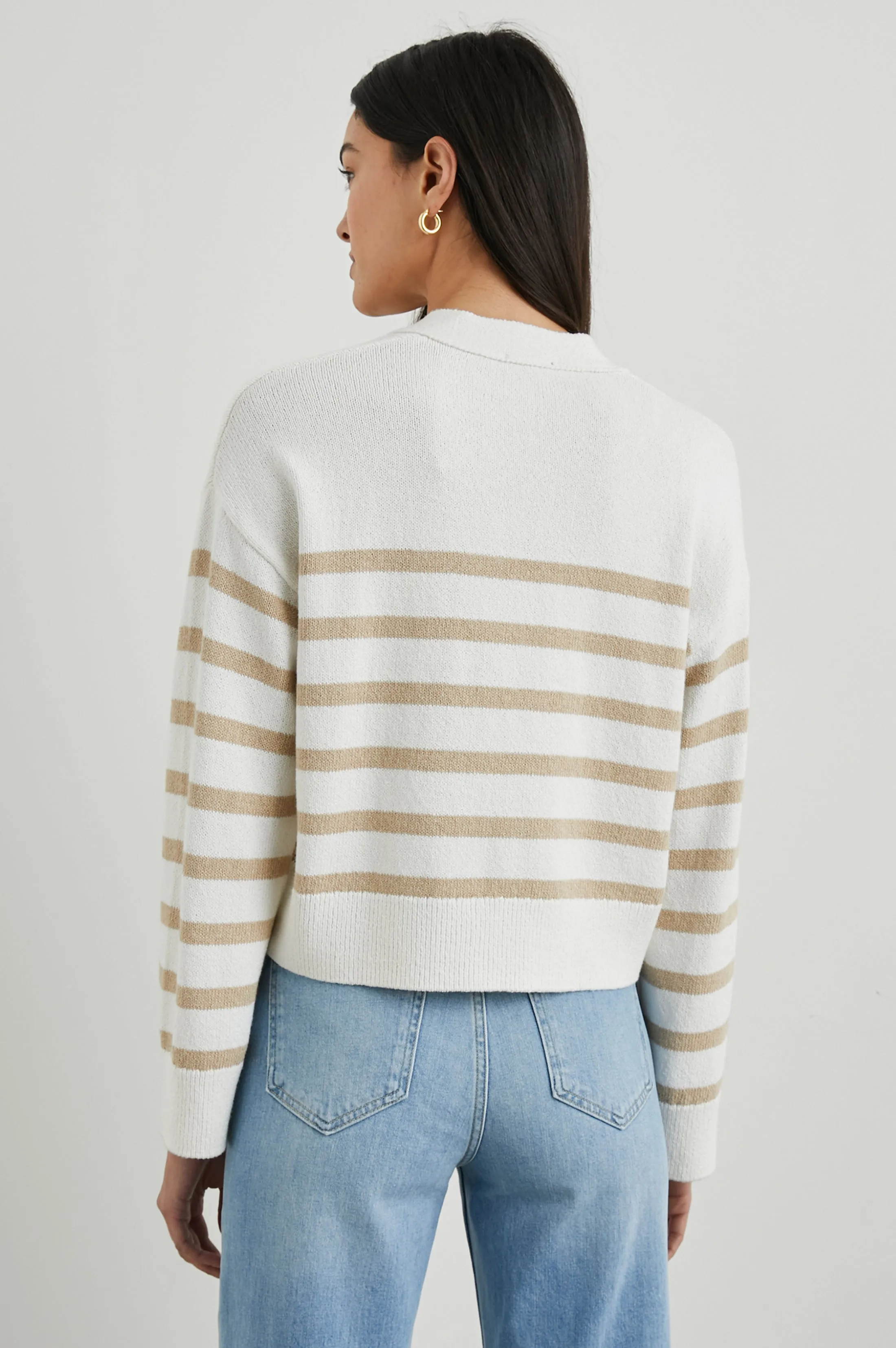 GENEVA CARDIGAN - SAND STRIPE Rails