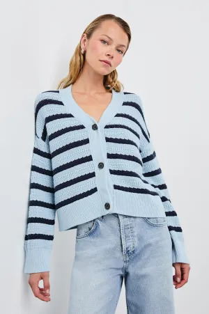 GENEVA CARDIGAN - SKY NAVY STRIPE Rails