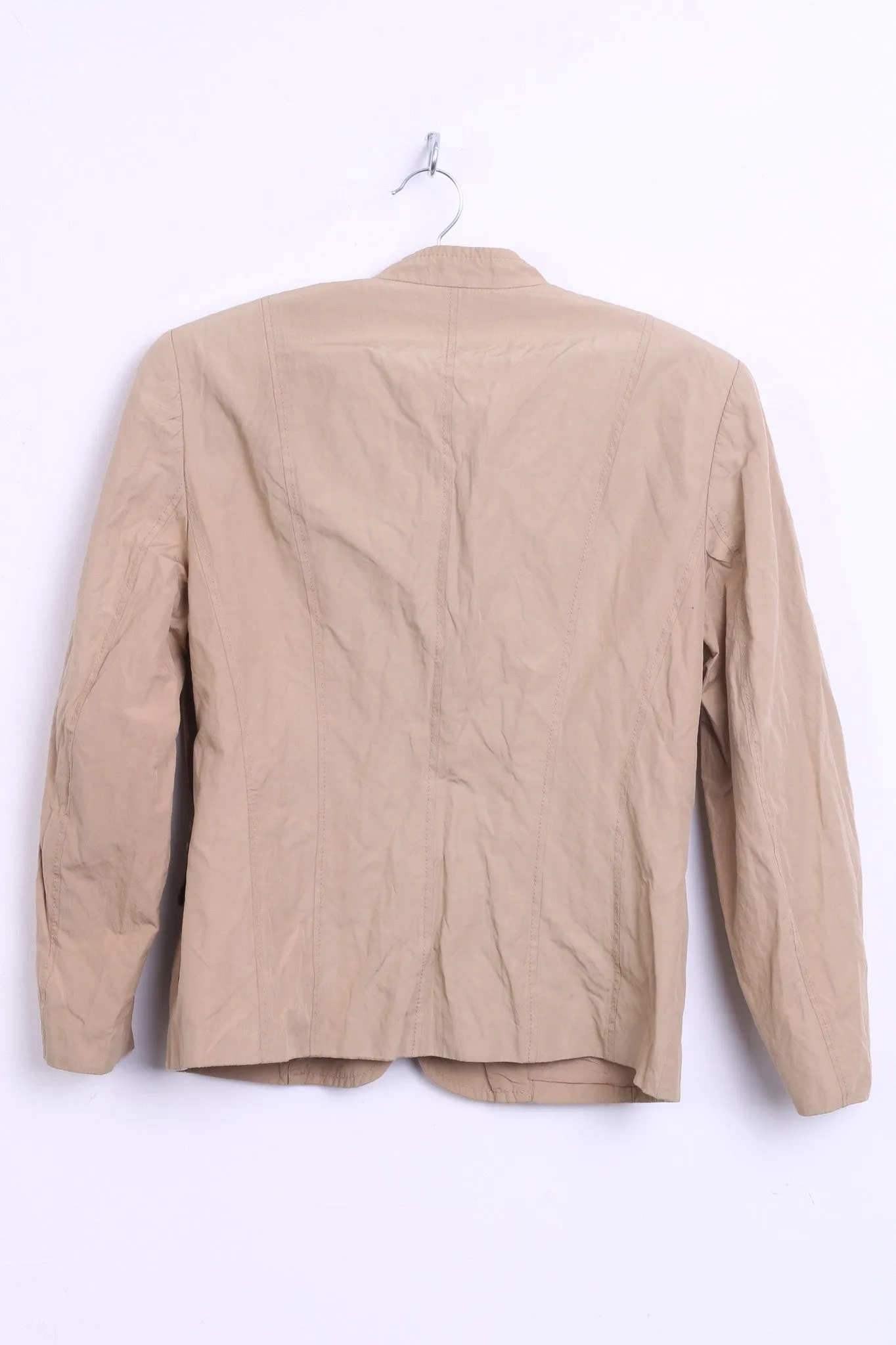 Gerry Weber Womens M Jacket Beige Shoulder Pads Tracksuit Top