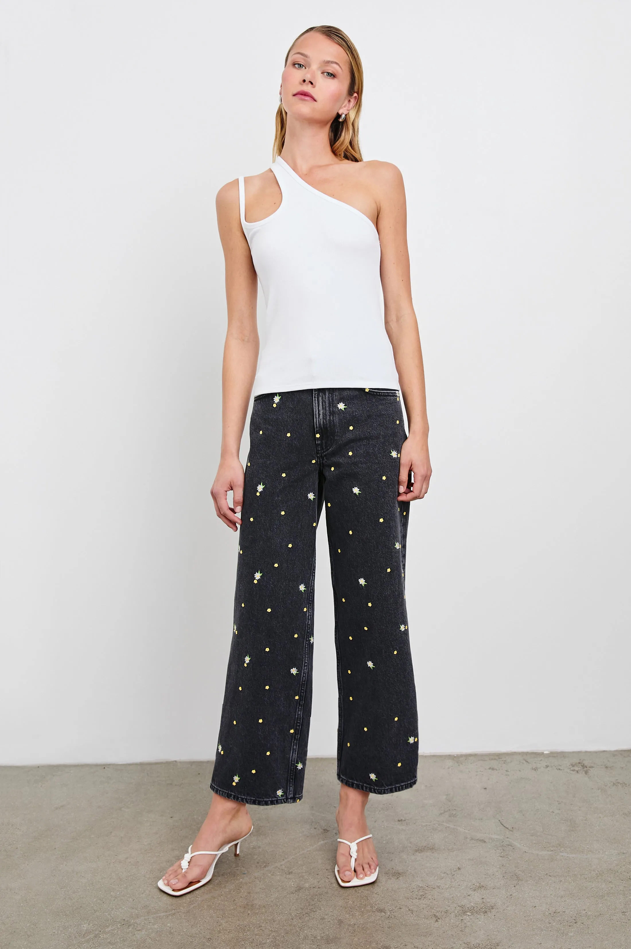 GETTY CROP WIDE LEG - ASH BLACK FLORAL Rails