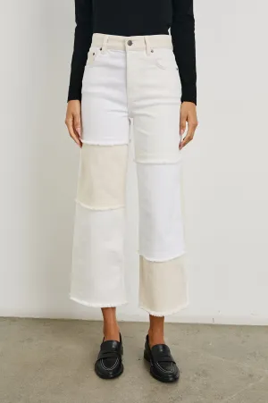 GETTY CROP WIDE LEG - ECRU PATCHWORK Rails