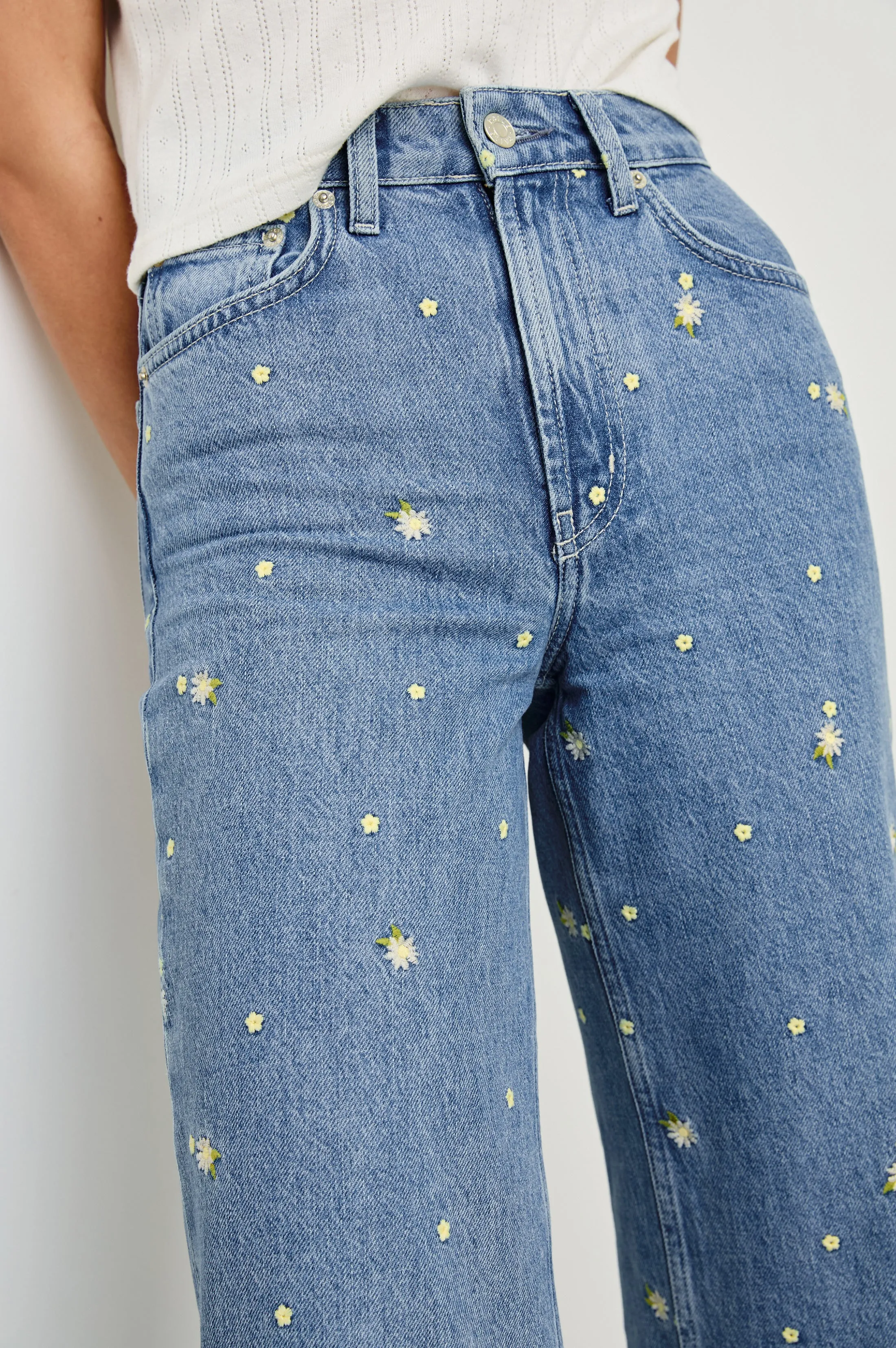 GETTY CROP WIDE LEG - INDIGO FLORAL Rails