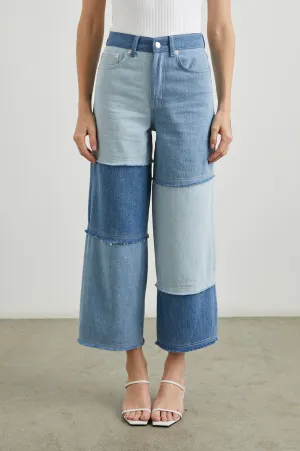GETTY CROP WIDE LEG - LIGHT INDIGO PATCHWORK Rails