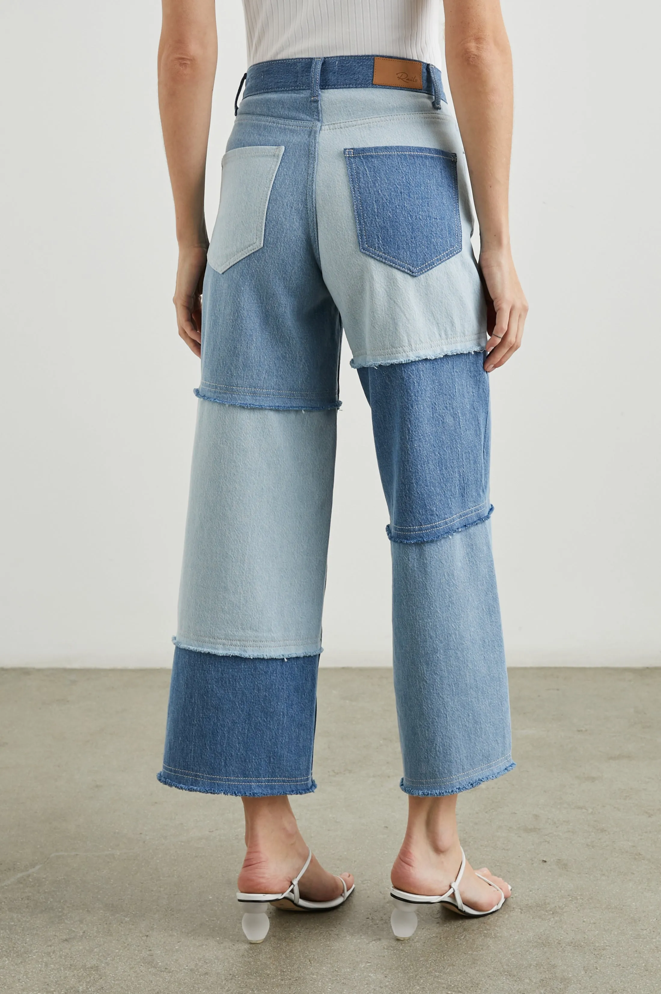 GETTY CROP WIDE LEG - LIGHT INDIGO PATCHWORK Rails