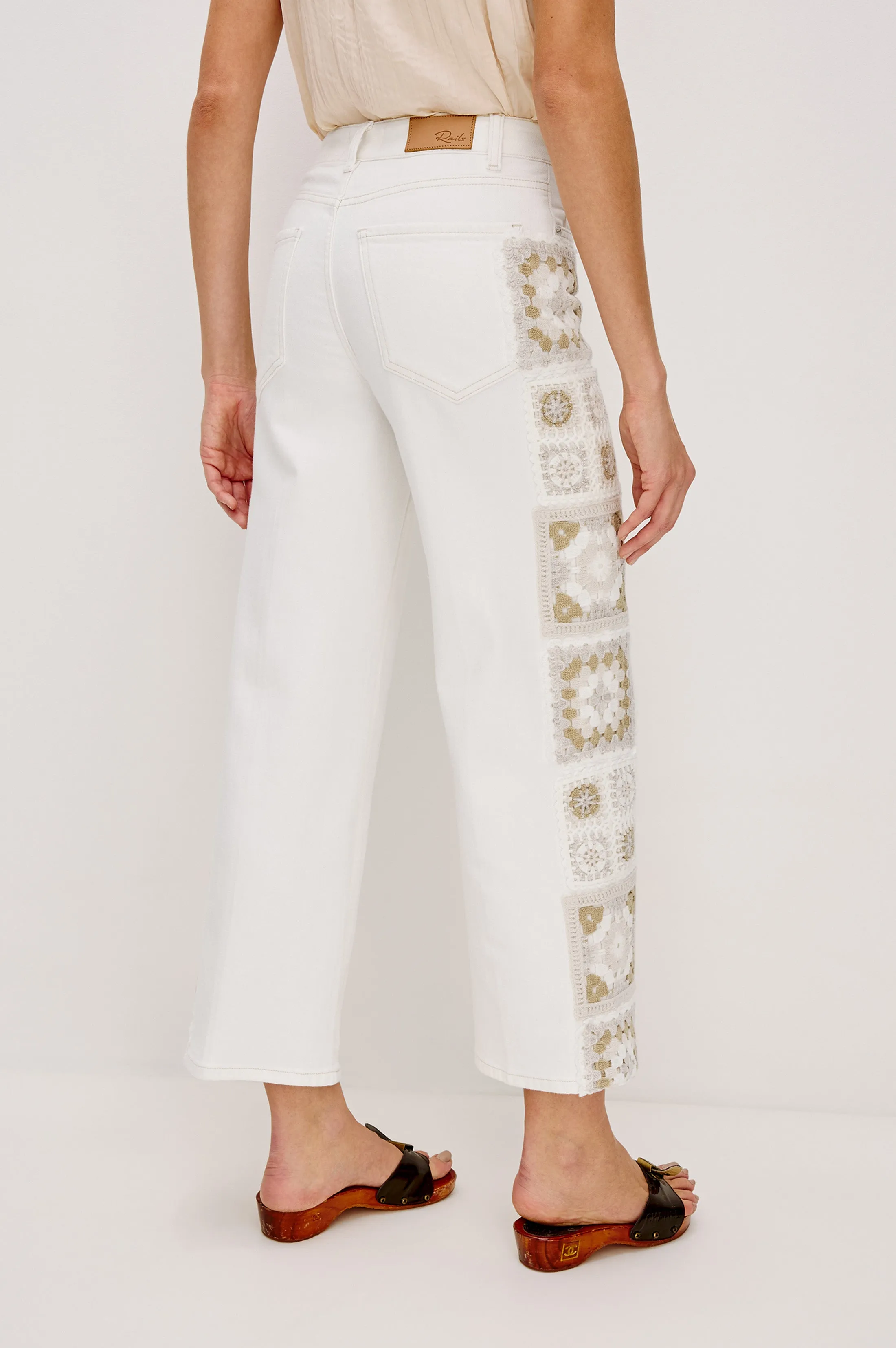 GETTY CROP WIDE LEG - VINTAGE ECRU CROCHET Rails