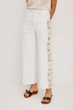 GETTY CROP WIDE LEG - VINTAGE ECRU CROCHET Rails