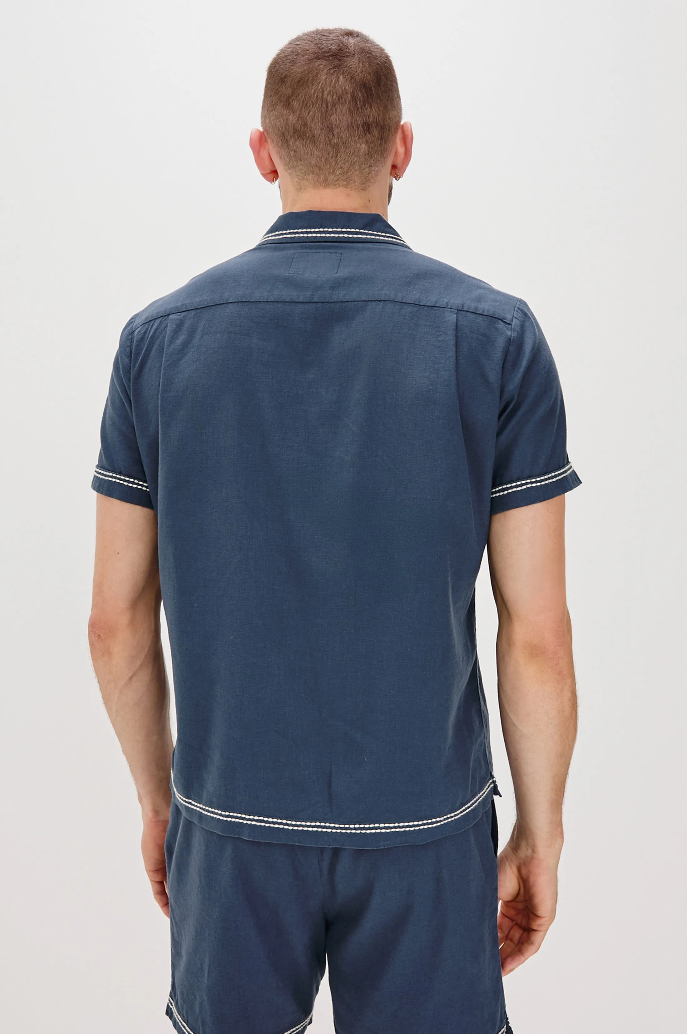 GIBSON SHIRT - NAVY WHITE PALM Rails