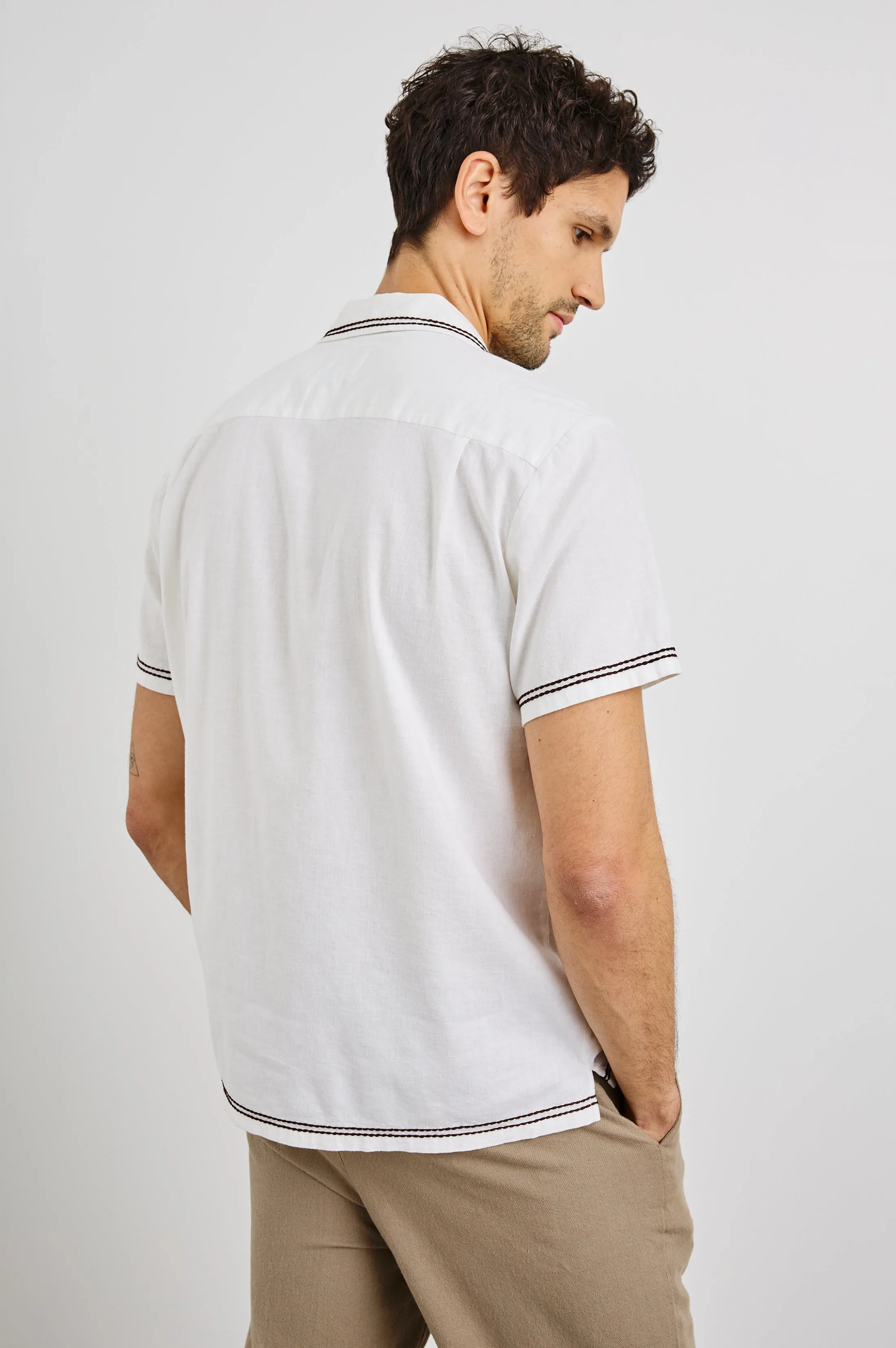 GIBSON SHIRT - WHITE BROWN PALM Rails