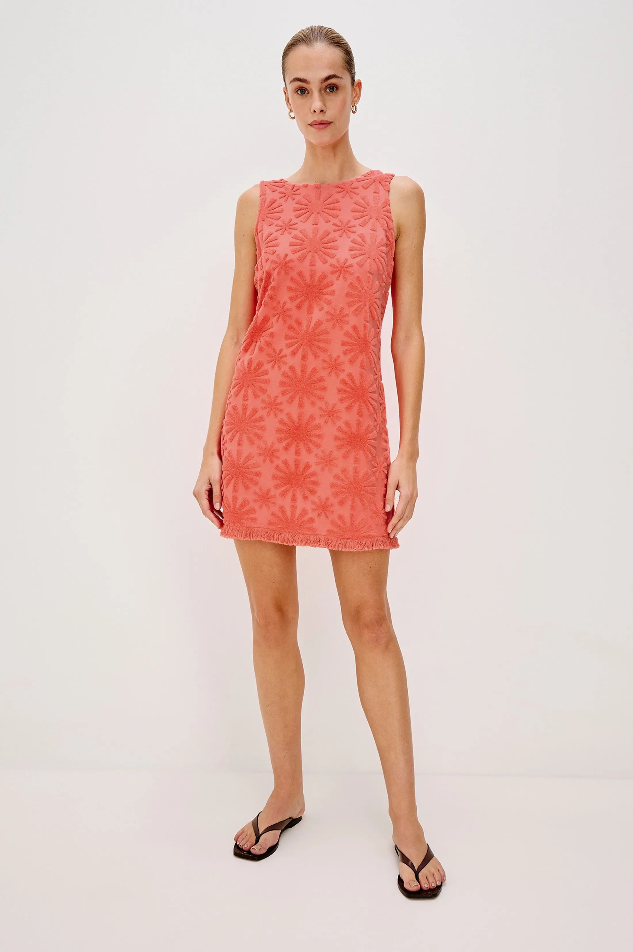GINGER DRESS - RED SUNBURST JACQUARD Rails