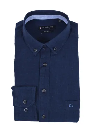 Giordano Regular Fit Linen Shirt Navy