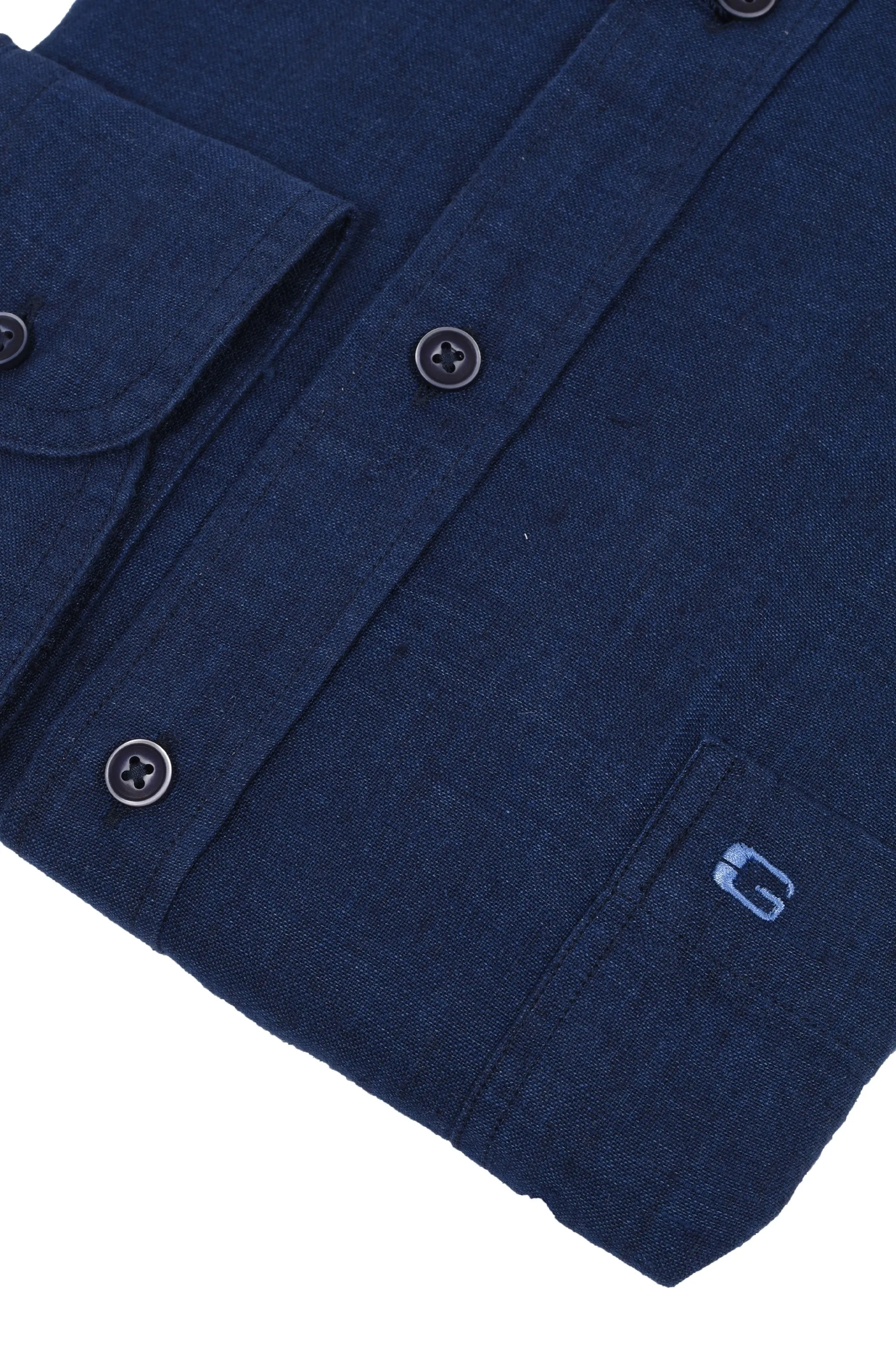 Giordano Regular Fit Linen Shirt Navy