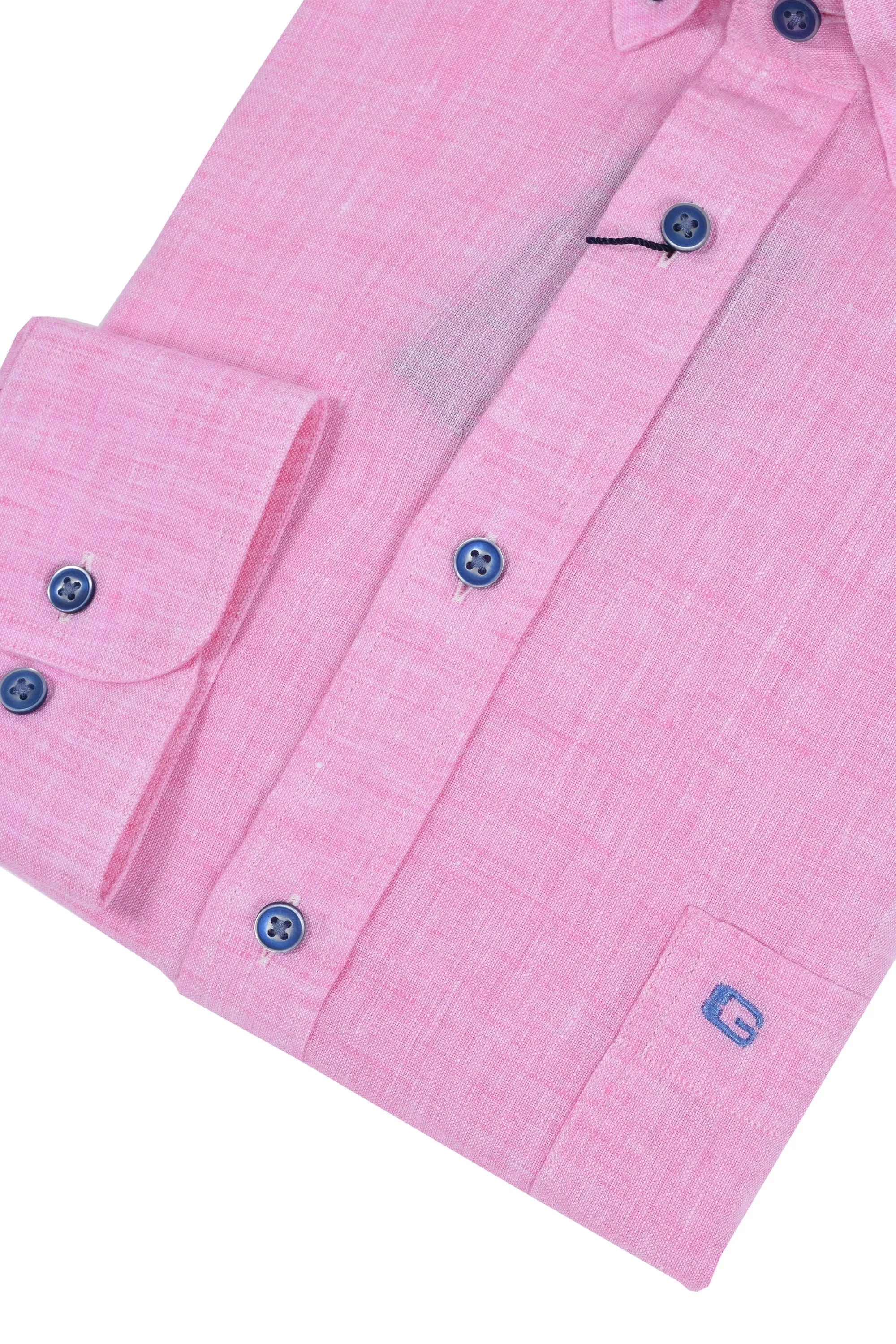 Giordano Regular Fit Linen Shirt Pink