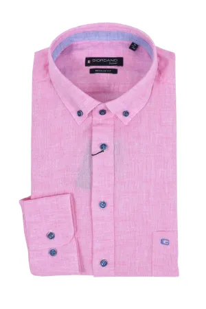 Giordano Regular Fit Linen Shirt Pink