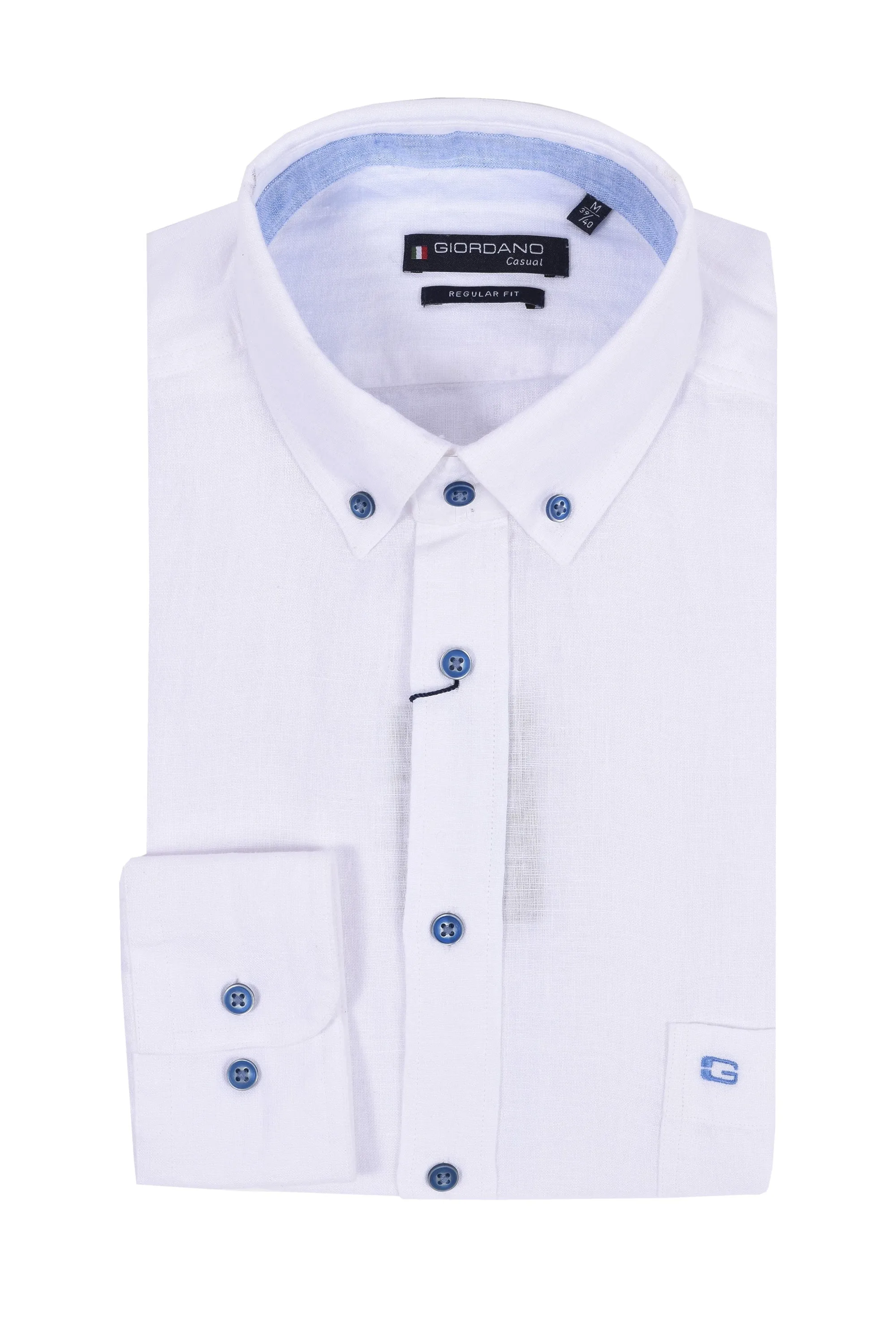 Giordano Regular Fit Linen Shirt White