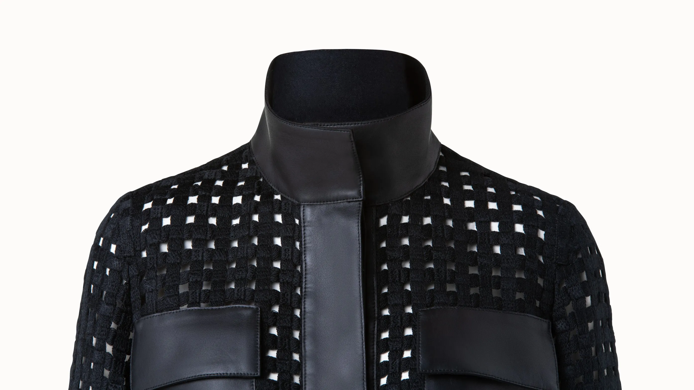 Girta Open Grid Embroidery Safari Jacket Akris