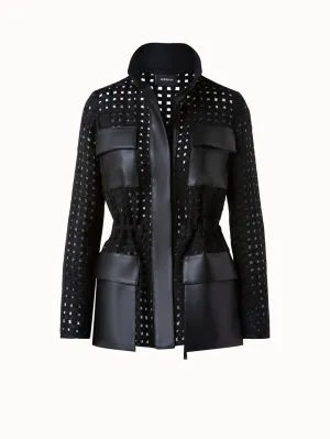 Girta Open Grid Embroidery Safari Jacket Akris