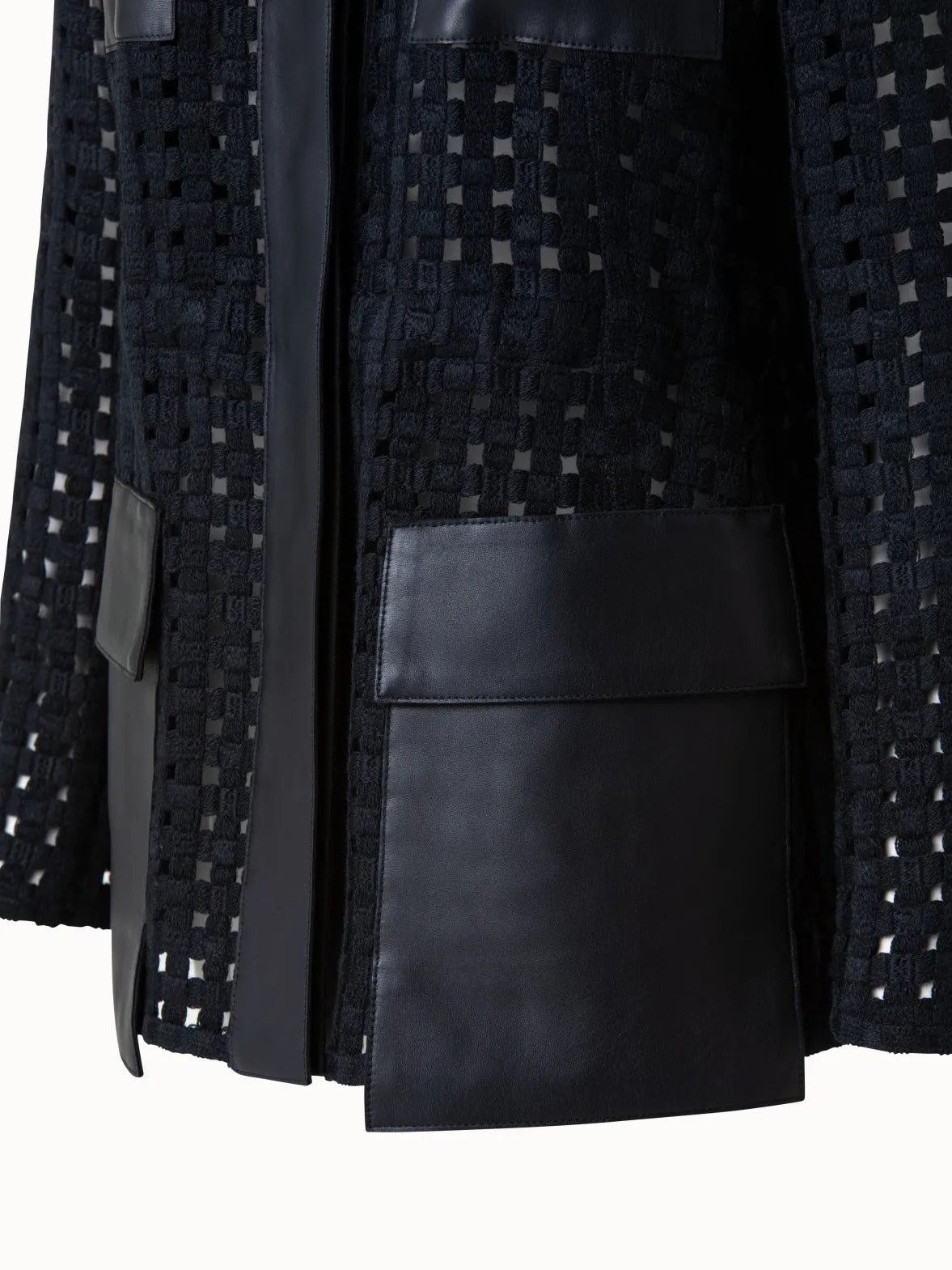 Girta Open Grid Embroidery Safari Jacket Akris