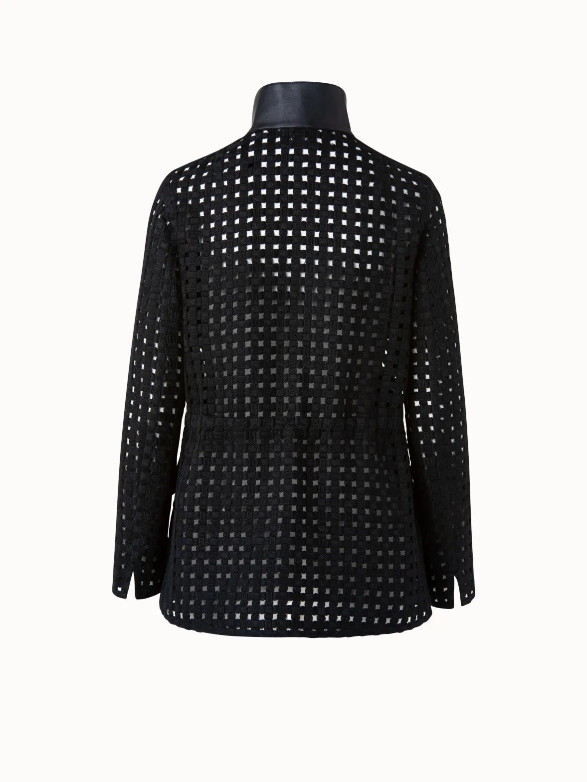Girta Open Grid Embroidery Safari Jacket Akris