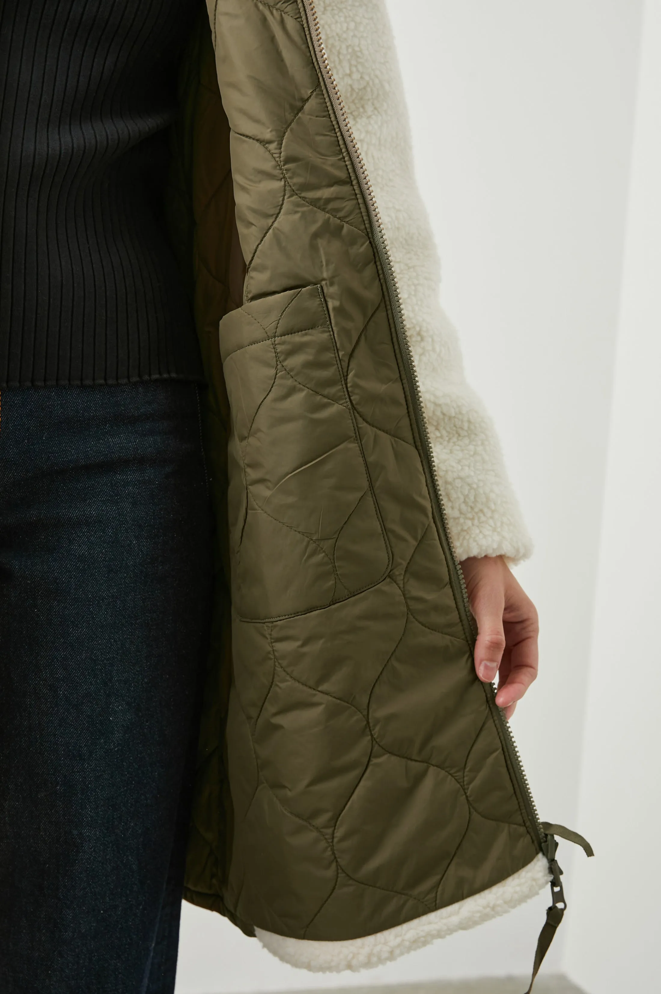 GRANGER JACKET - IVORY OLIVE MIX Rails
