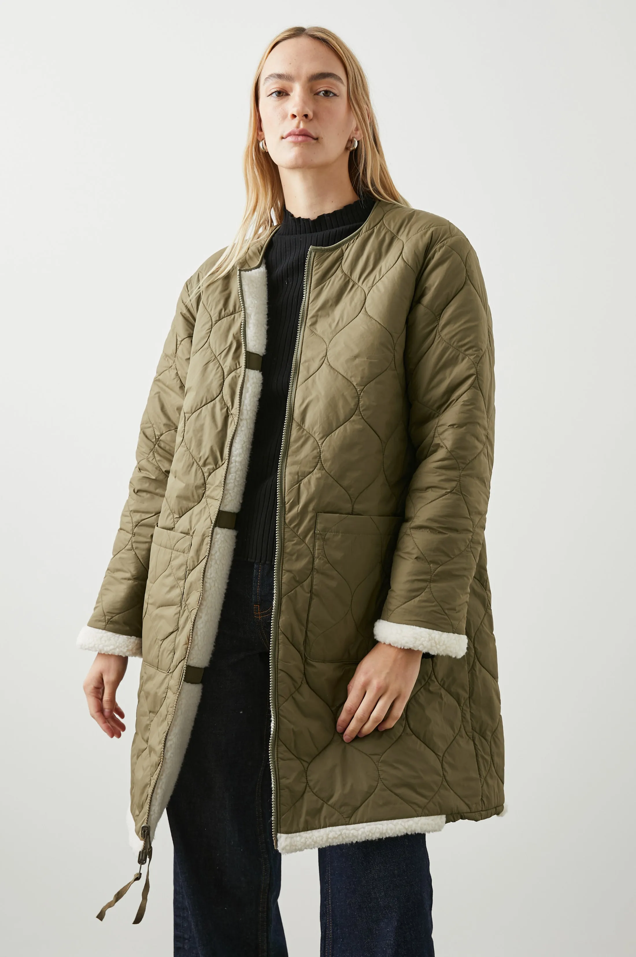 GRANGER JACKET - IVORY OLIVE MIX Rails