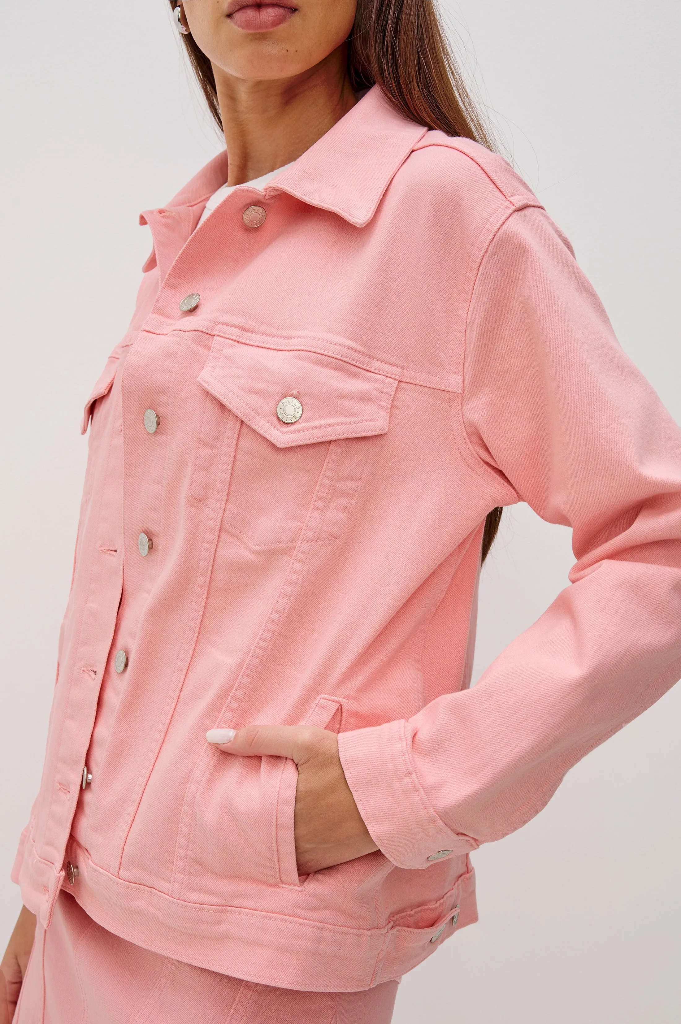 GROVE BOYFRIEND TRUCKER JACKET - BUBBLE GUM Rails