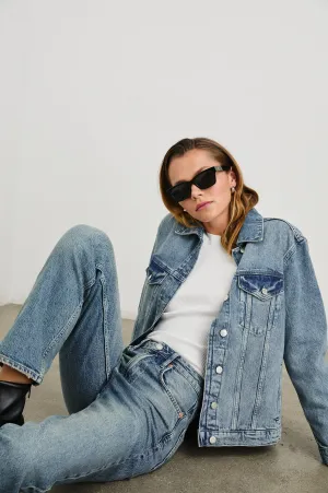 GROVE BOYFRIEND TRUCKER JACKET - EMBOSSED INDIGO Rails