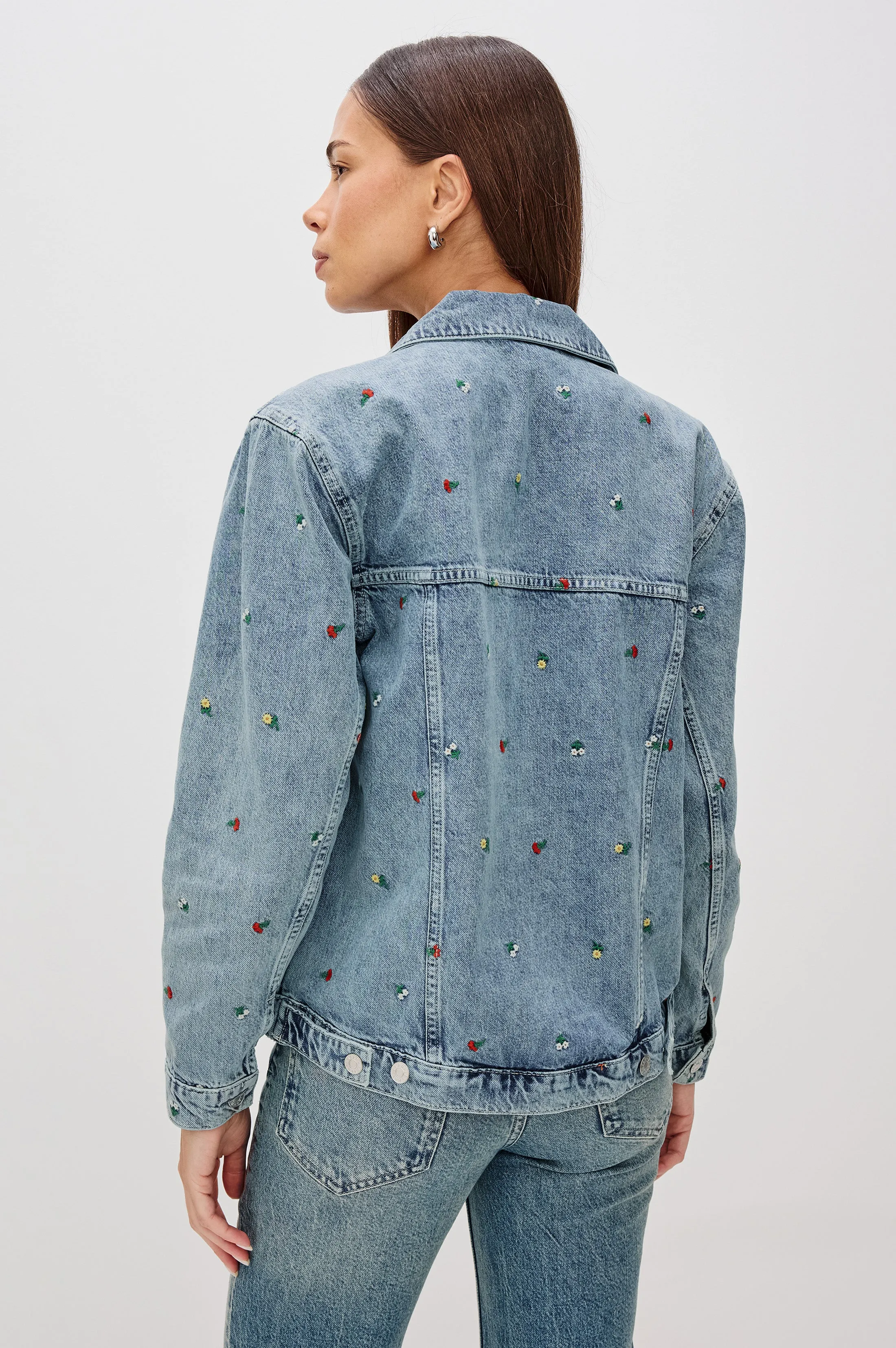 GROVE BOYFRIEND TRUCKER JACKET - FLOWER FIELD Rails