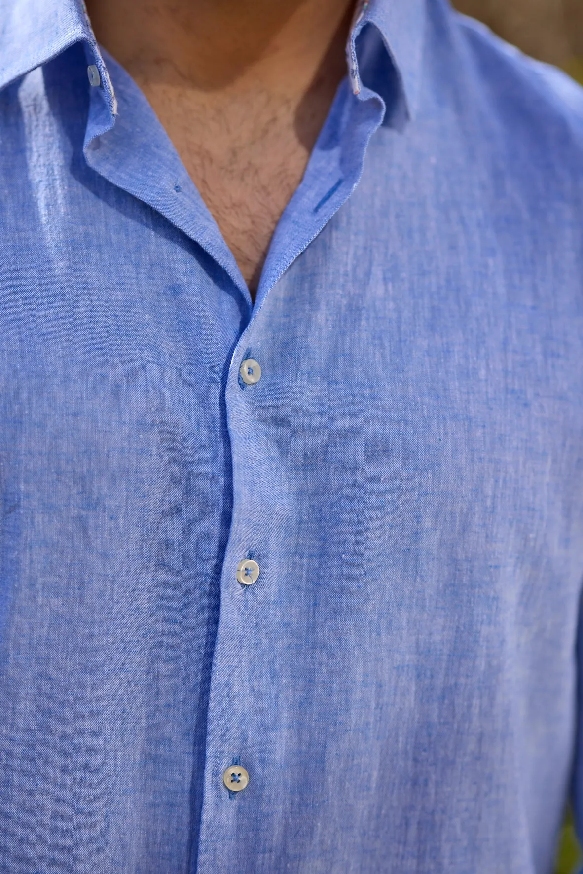 Gun Hill Mens Buick Linen Shirt - Navy