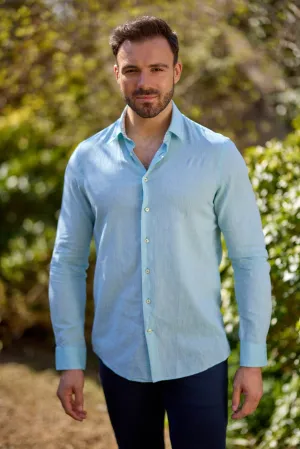 Gun Hill Mens Cadillac Linen Shirt - Green