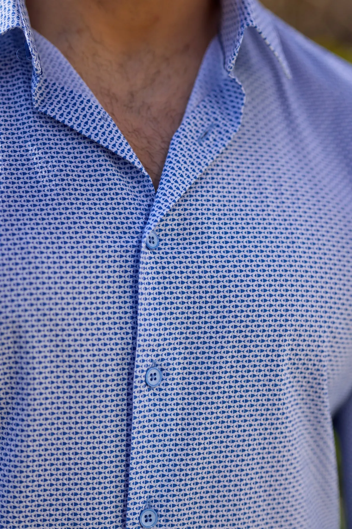 Gun Hill Mens Ferrari Shirt - Blue fishes