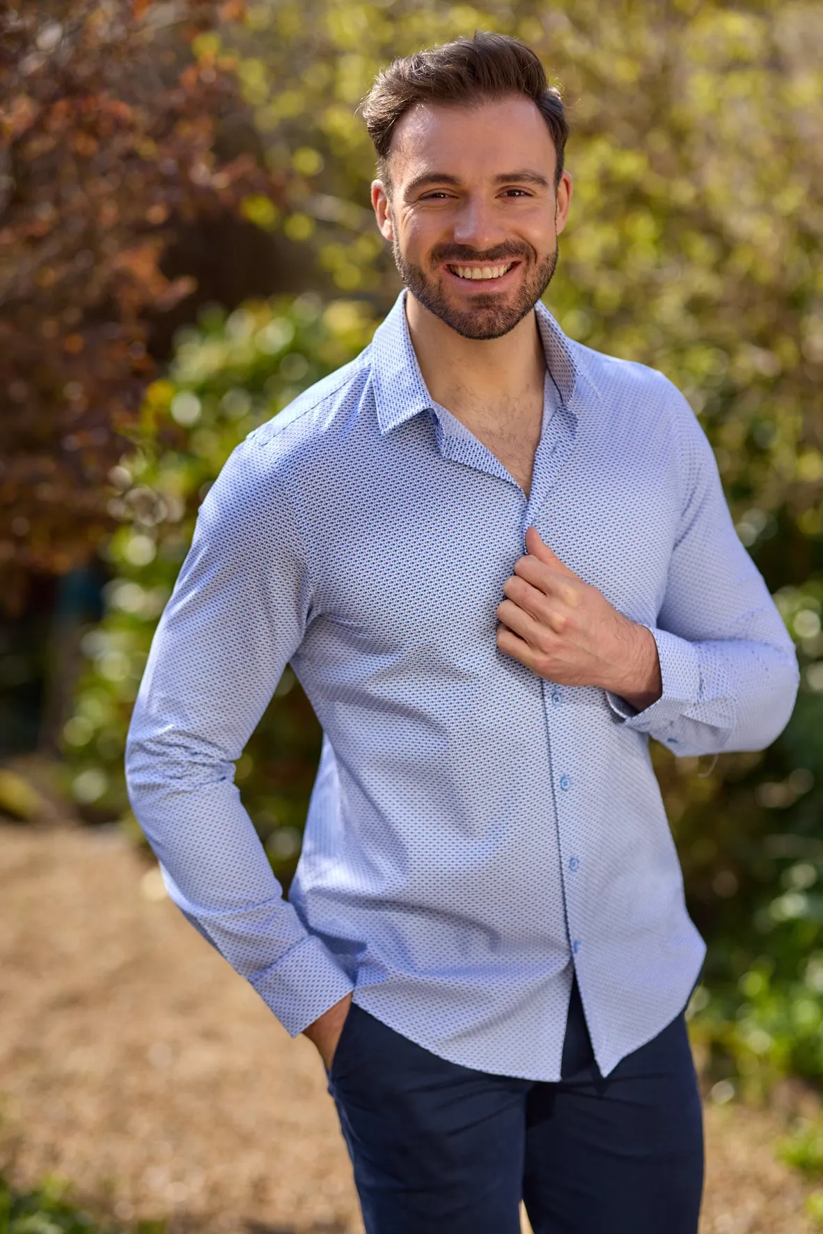Gun Hill Mens Ferrari Shirt - Blue fishes
