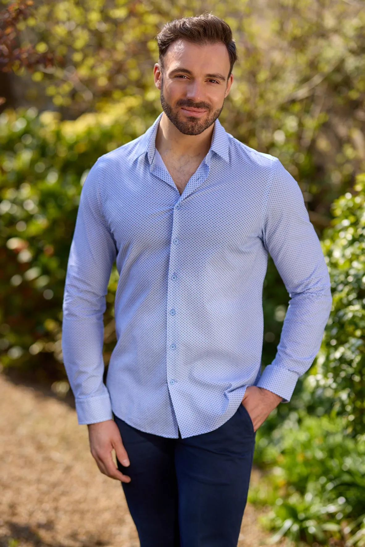 Gun Hill Mens Ferrari Shirt - Blue fishes