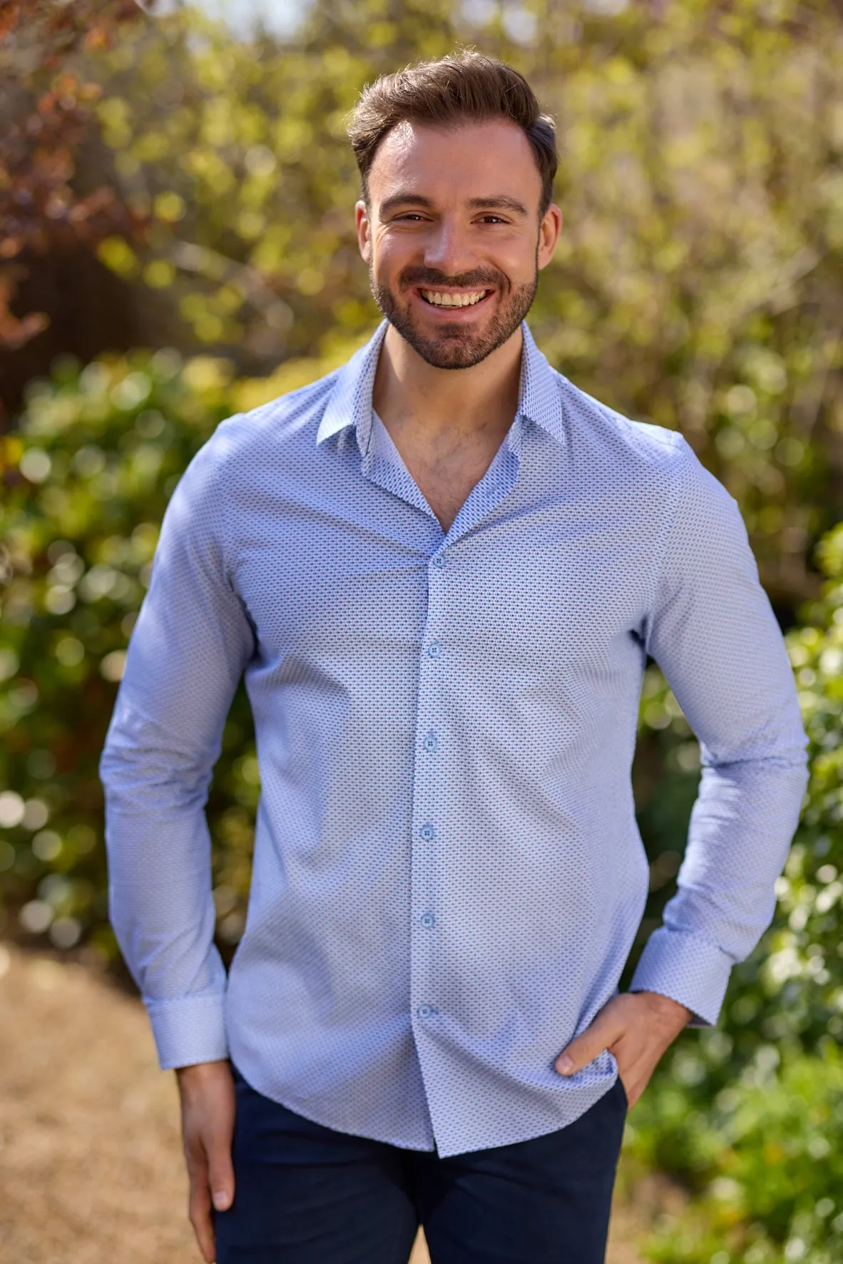 Gun Hill Mens Ferrari Shirt - Blue fishes
