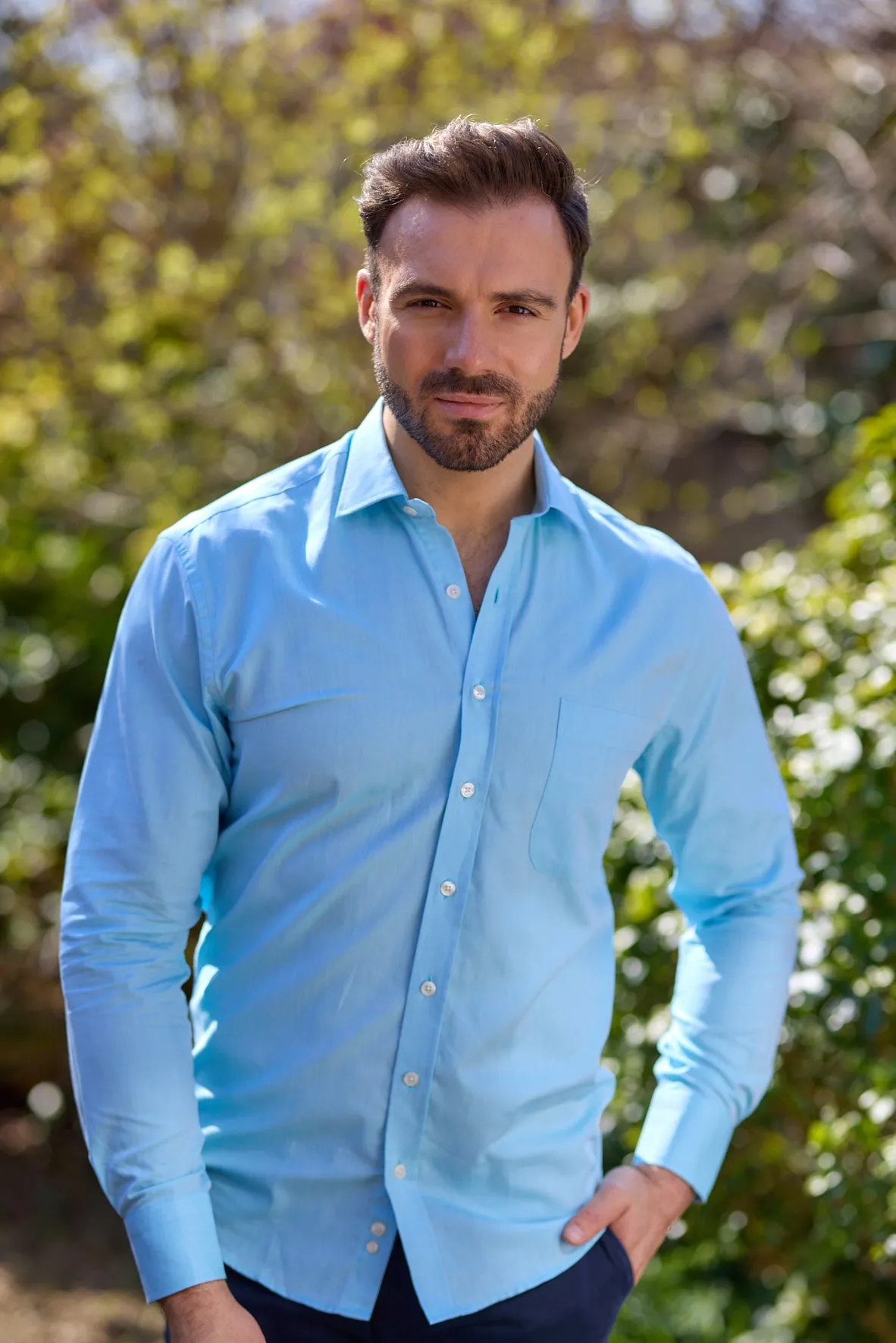 Gun Hill Mens Gadder Classic Shirt - Aqua