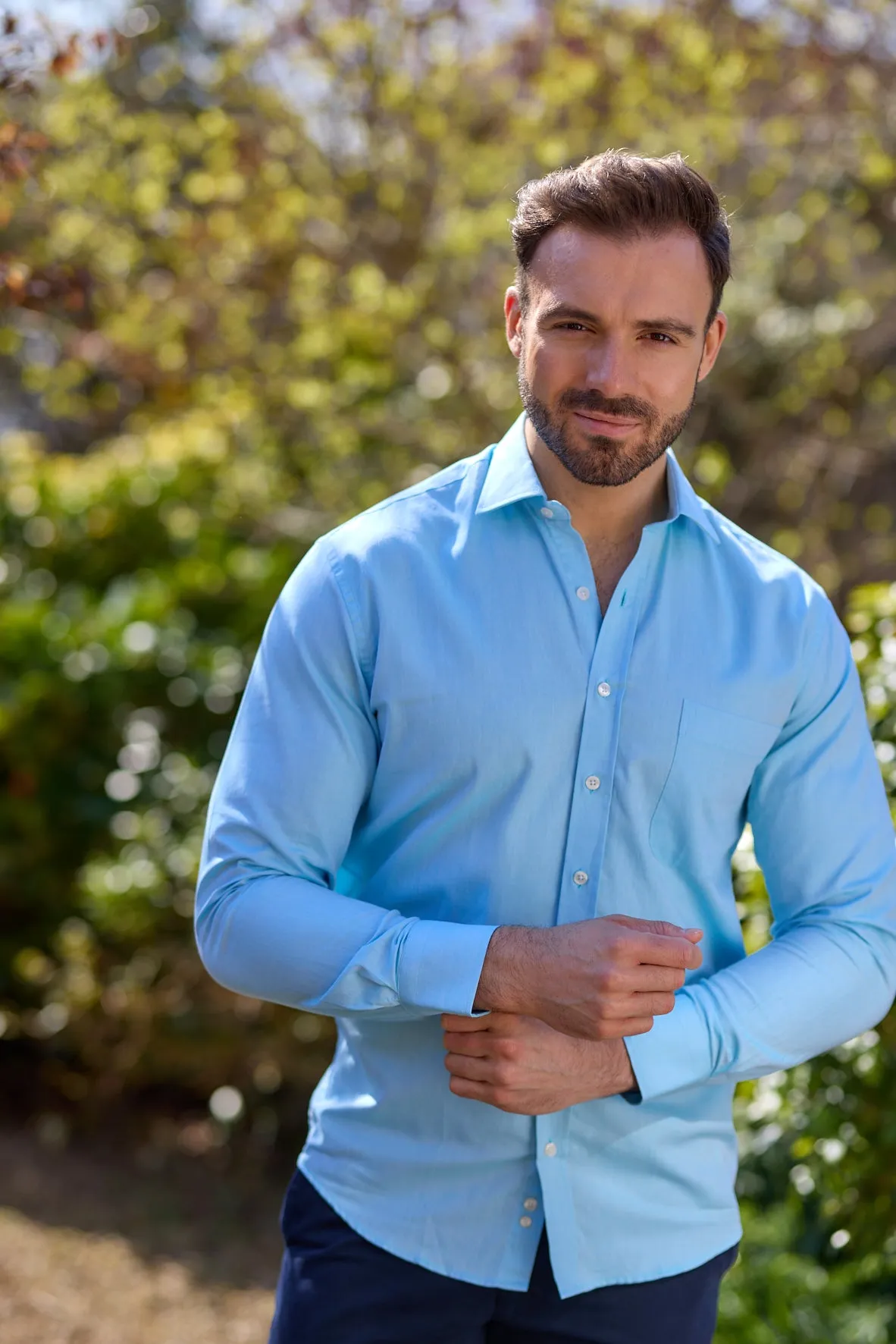 Gun Hill Mens Gadder Classic Shirt - Aqua