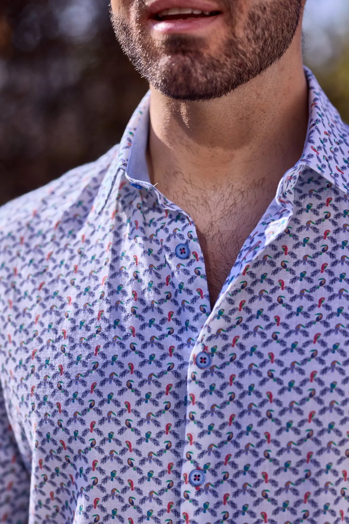 Gun Hill Mens Parrot Linen Shirt
