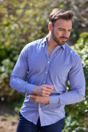 Gun Hill Mens Stiffkey Classic shirt - Blue check