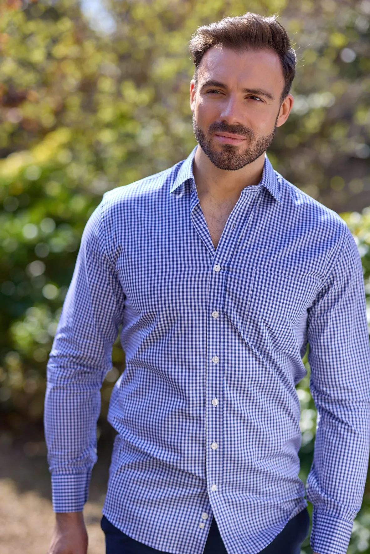 Gun Hill Mens Stiffkey Classic shirt - Blue check