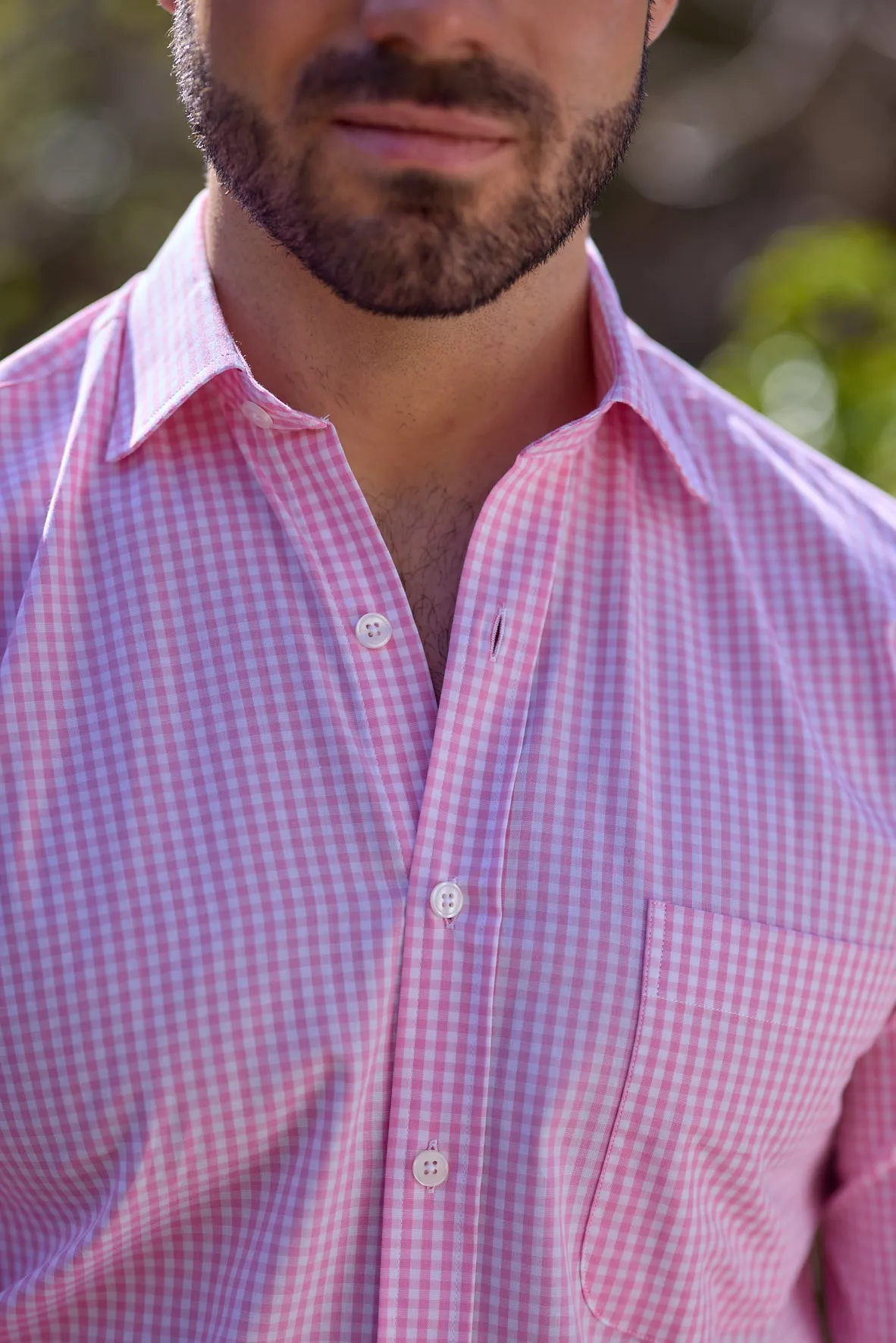 Gun Hill Mens Wensum Classic shirt - Pink check
