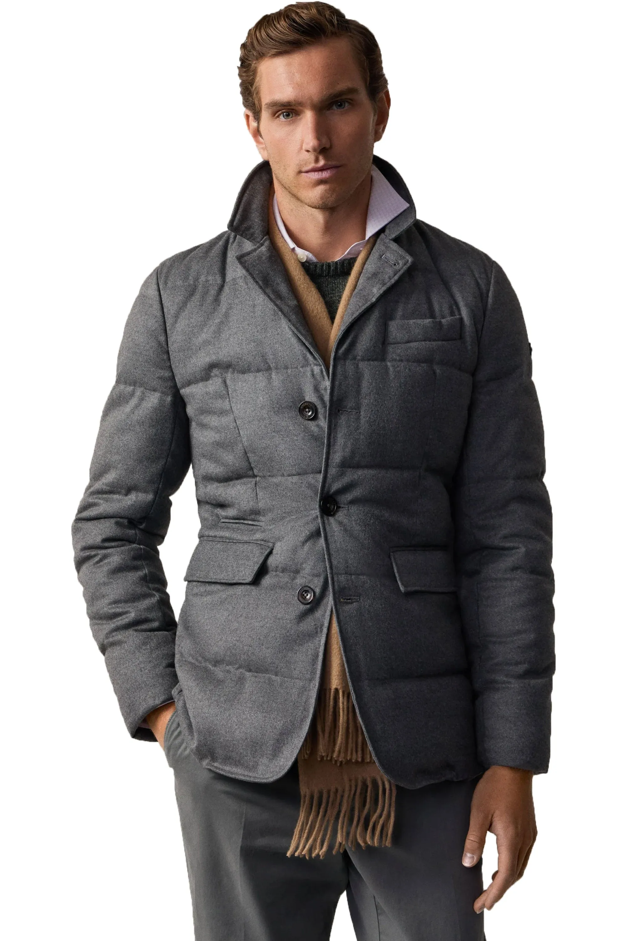 Hackett Flannel Blazer Granite Grey