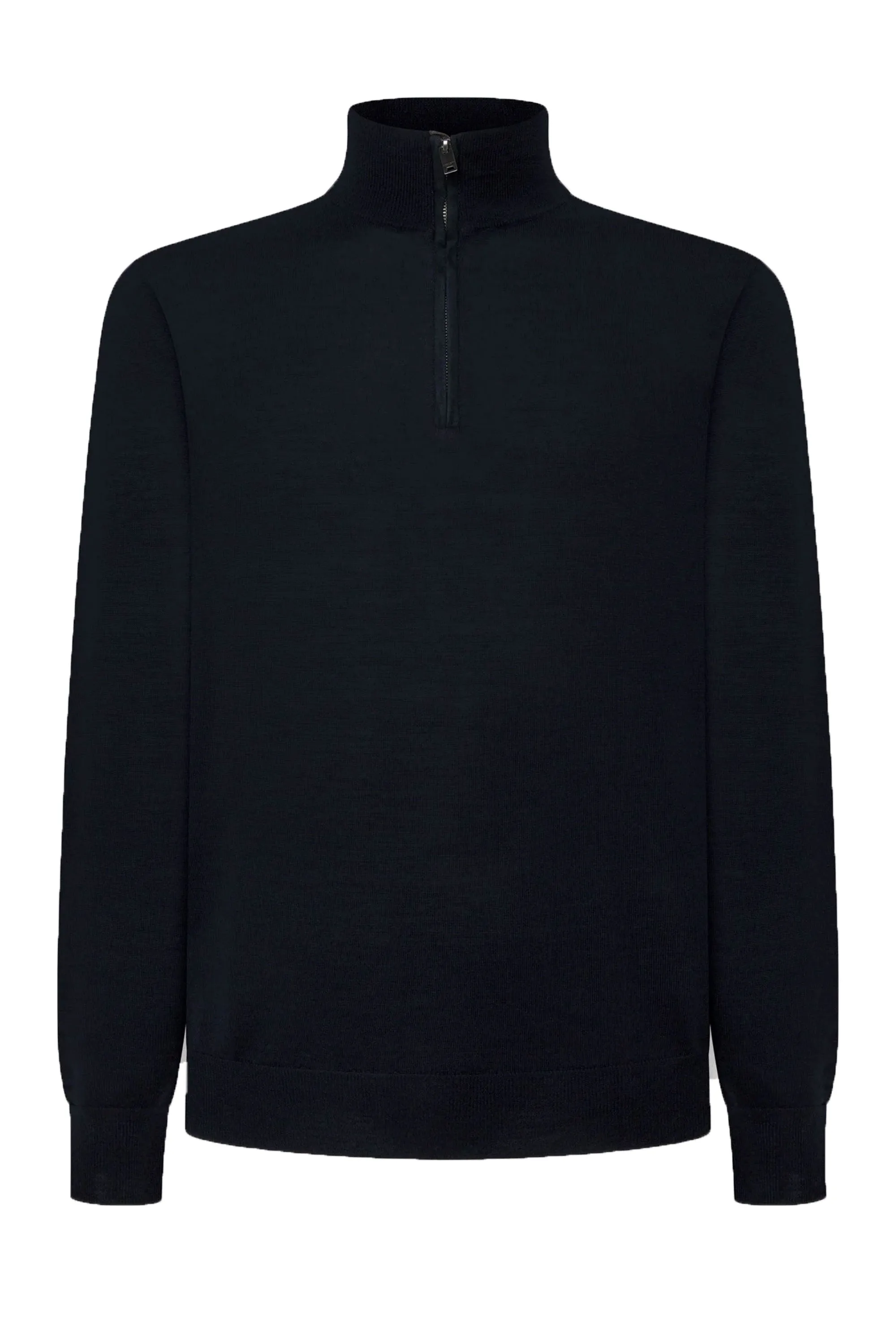 Hackett Merino Silk Half Zip Midnight Blue