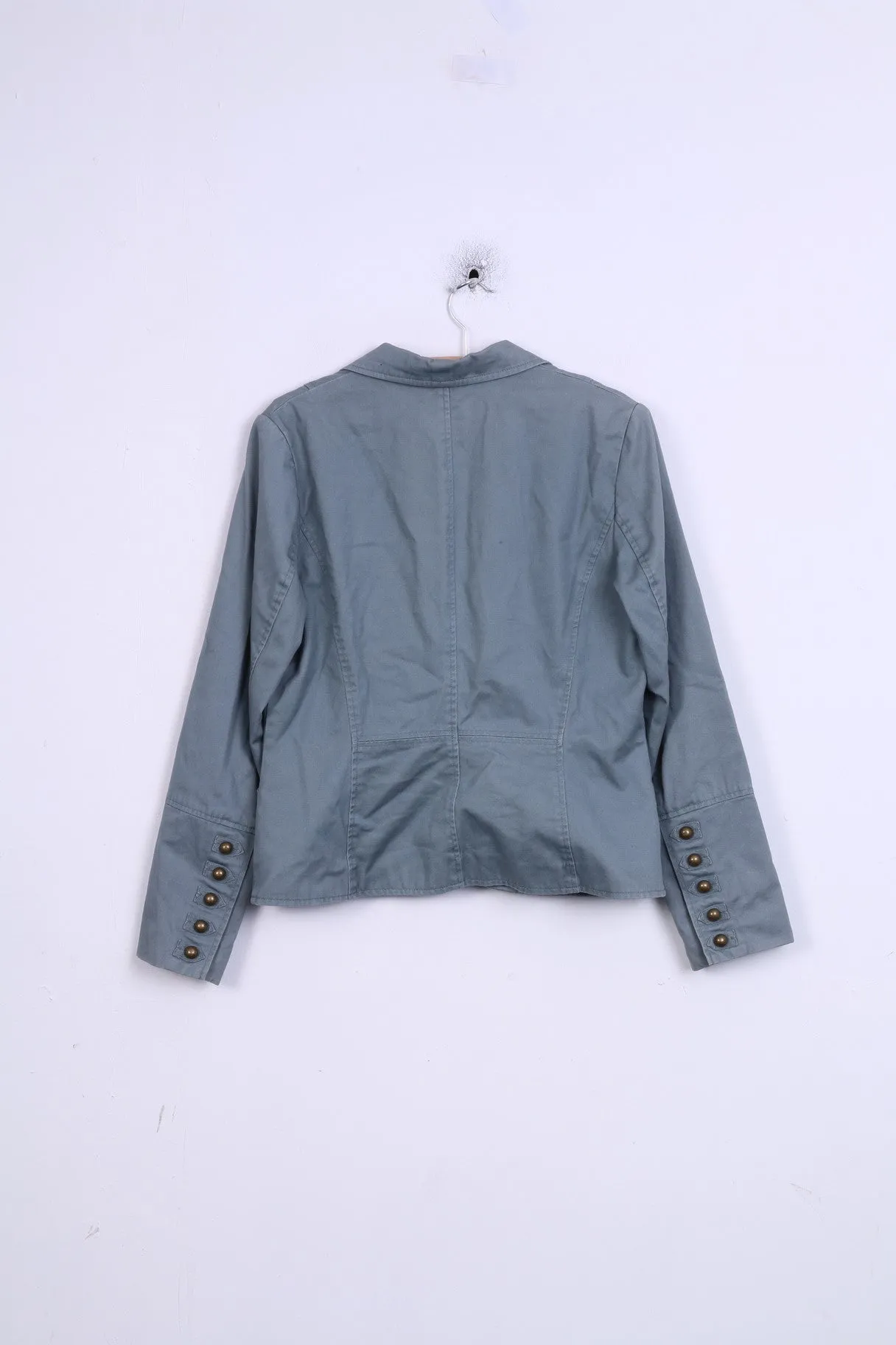 H&M Womens 42 XL Blazer Single Breasted Turquoise Cotton