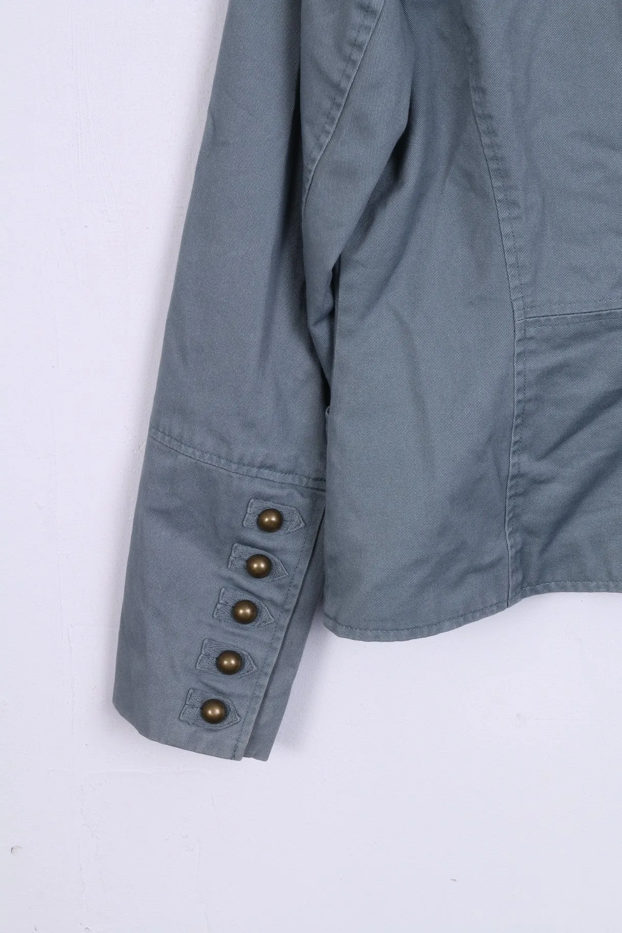 H&M Womens 42 XL Blazer Single Breasted Turquoise Cotton