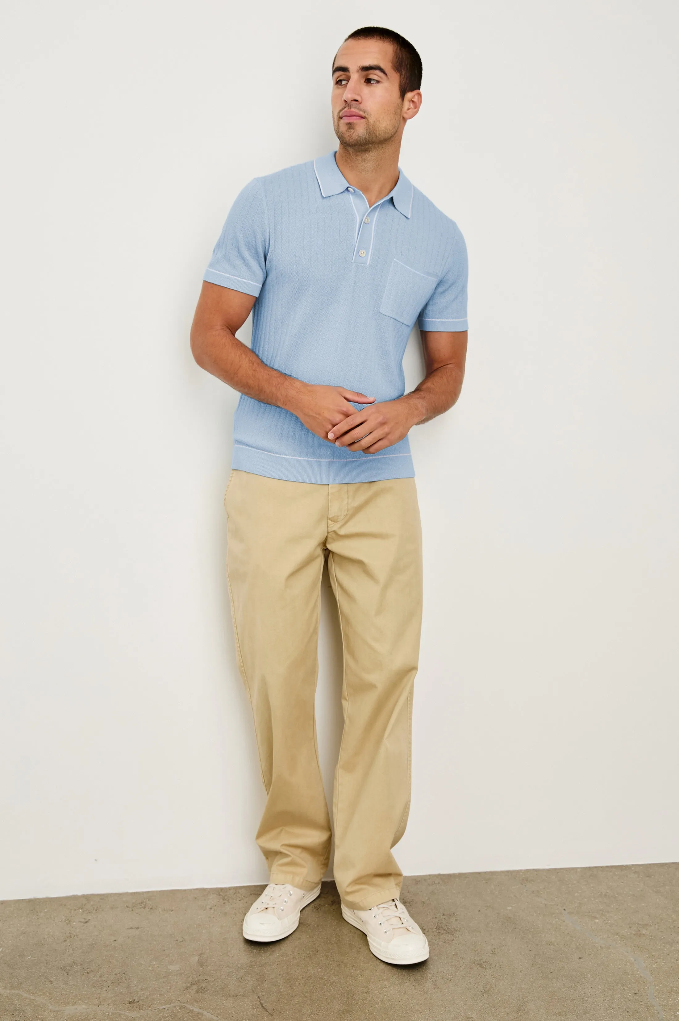 HARDY POLO SHIRT - LIGHT BLUE MELANGE Rails