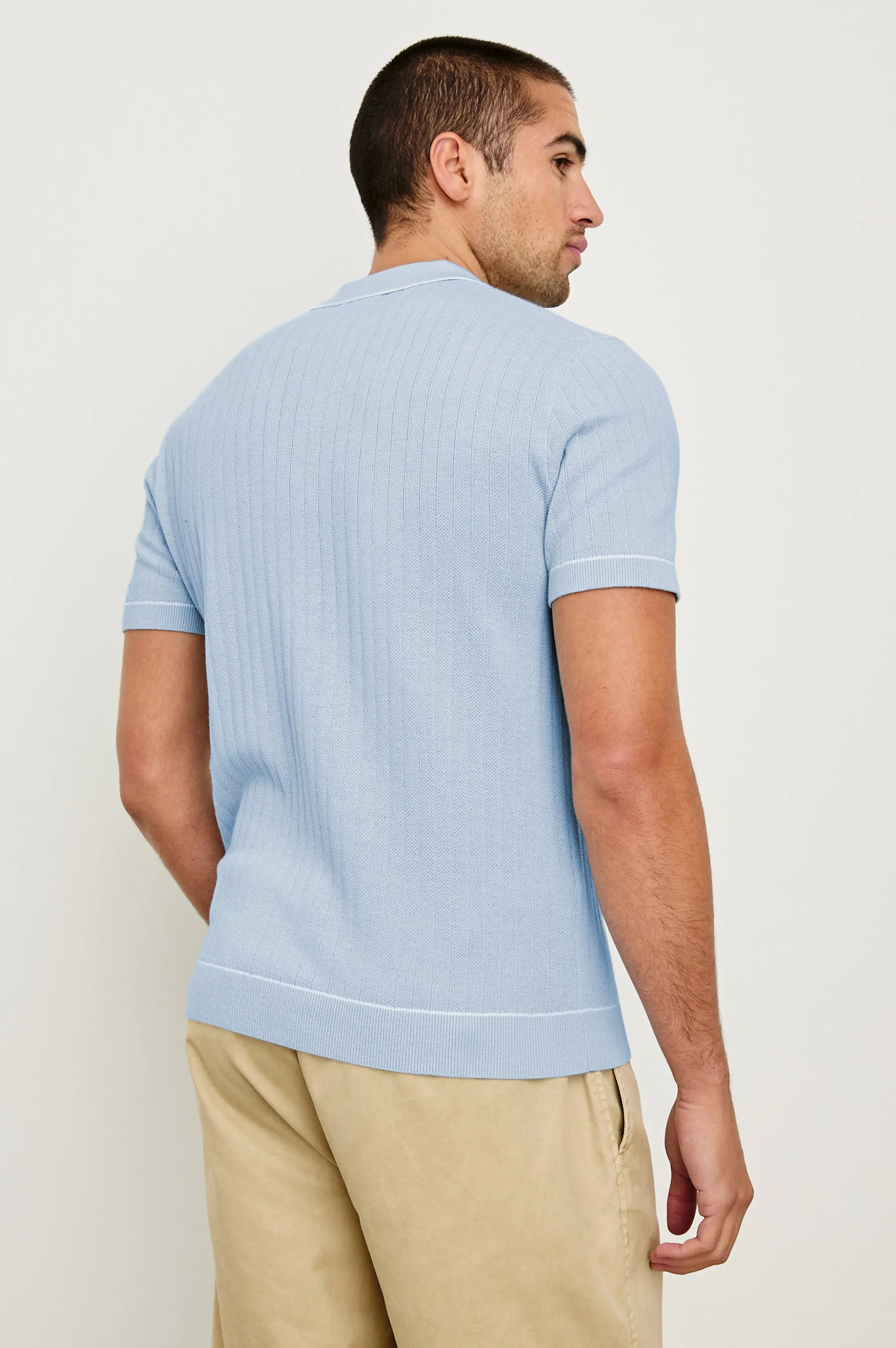 HARDY POLO SHIRT - LIGHT BLUE MELANGE Rails