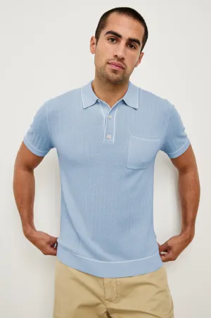 HARDY POLO SHIRT - LIGHT BLUE MELANGE Rails