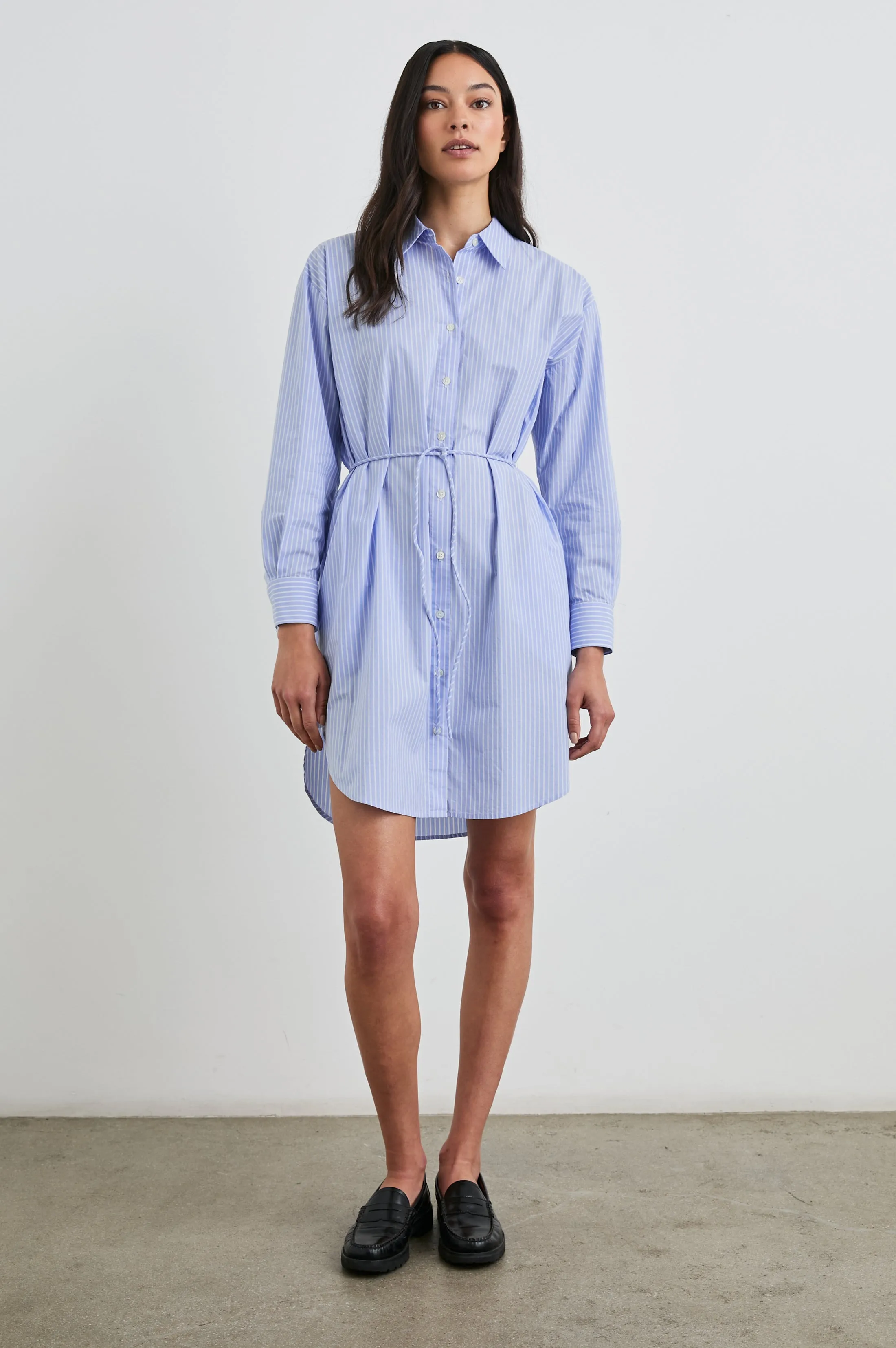 HARMONY DRESS - OXFORD WHITE STRIPE Rails